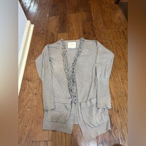 Hollister Y2K Ruffle Trim Open Front Cardigan Sweater | Size L